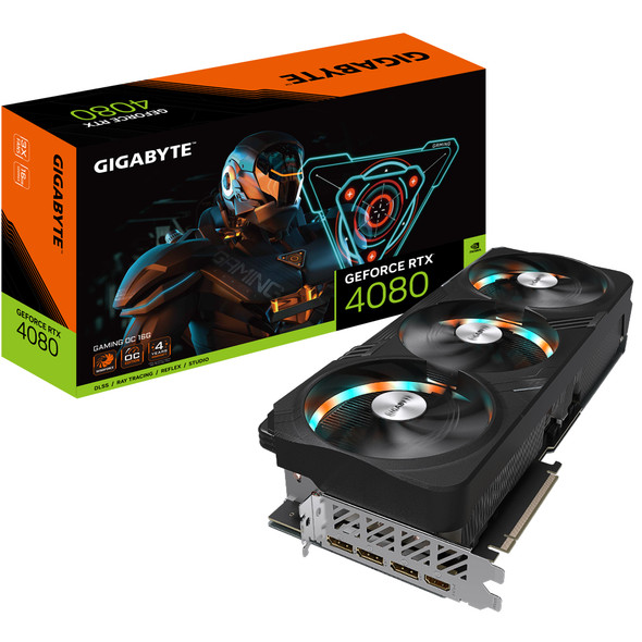 Gigabyte Video Card GV-N4080GAMING OC-16GD GeForce RTX 4080 GAMING 16GB GDDR6X Retail