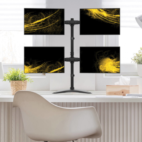 Tripp-Lite AC DDR1327MQ Quad-Display Desktop MN Stand for 13to27 Flat-Screen