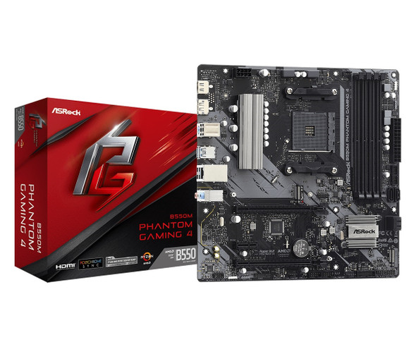 ASRock MB B550M PHANTOM GAMING 4 B550M AM4 DDR4 PCIE Retail