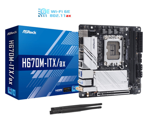 ASRock MB H670M-ITX AX H670 LGA1700 Max64GB DDR4 Mini-ITX Retail