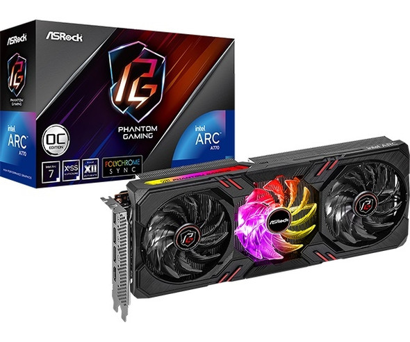 ASRock Video Card A770 PGD 8GO Intel Arc A770 Phantom Gaming D 8GB OC GDDR6 256Bit Retail