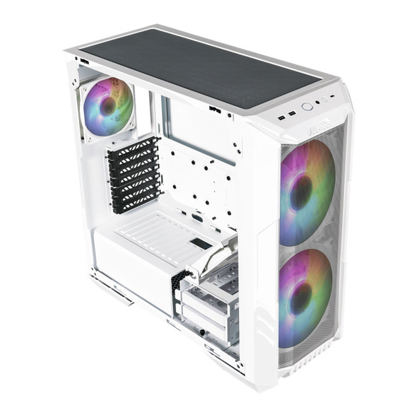 Cooler Master CS H500-WGNN-S00 HAF 500 TG 200mm ARGB Fans White Retail