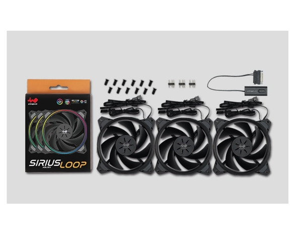 In-Win Fan SIRIUS LOOP TRIPLE PACK PBT 1.2W 1.25W 50CFM 27dB(A) 4Pin Retail