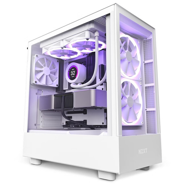 NZXT CS CC-H51EW-01 H5 Elite MID-TOWER TG ATX MicroATX miniITX RGB Fan White