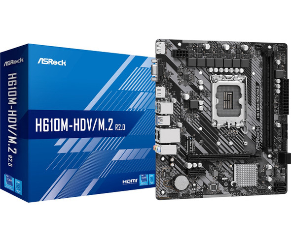 ASRock MB H610M-HDV M.2 R2.0 H610 LGA1700 Max64GB DDR4 PCIe Micro ATX Retail