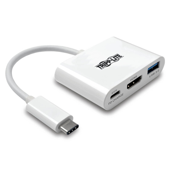 Tripp-Lite AC U444-06N-HU-C USB-C to HDMI Adapter with USB-A&PD Charging White