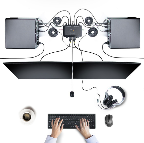 StarTech Switch C2-DH46-UA2-CBL-KVM 2PT Dual-Monitor HDMI CB KVM Switch Retail