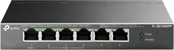 TP-Link 6-Port Gigabit Desktop Switch with 3-Port PoE+ and 1-Port PoE++ 840030708428