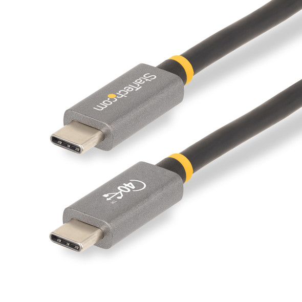 StarTech.com 3ft (1m) USB4 Cable, USB-IF Certified USB-C Cable, 40 Gbps, USB Type-C Data Transfer Cable, 100W Power Delivery, 8K 60Hz, Compatible w/Thunderbolt 4/3/USB 3.2 065030897068