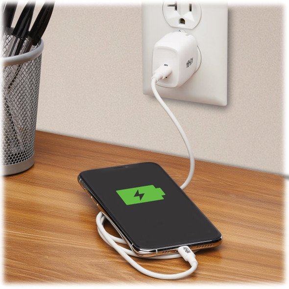 Tripp Lite Compact 1-Port USB-C Wall Charger - GaN Technology, 20W PD3.0 Charging, White 037332259899