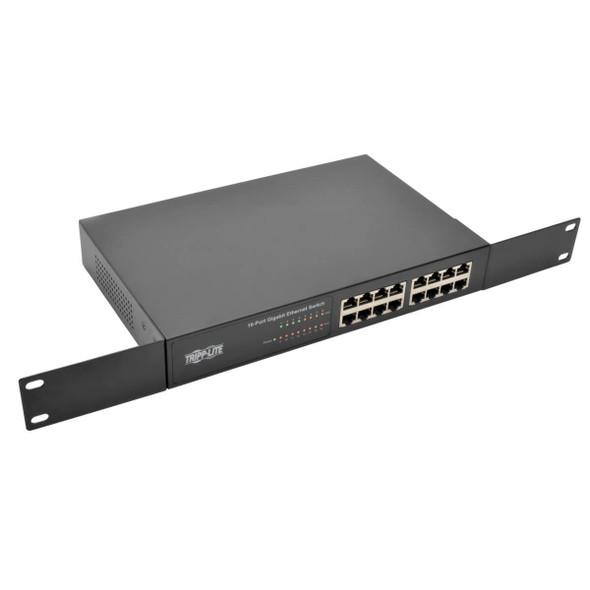Tripp Lite 16-Port 10/100/1000 Mbps 1U Rack-Mount/Desktop Gigabit Ethernet Unmanaged Switch, Metal Housing 037332194725