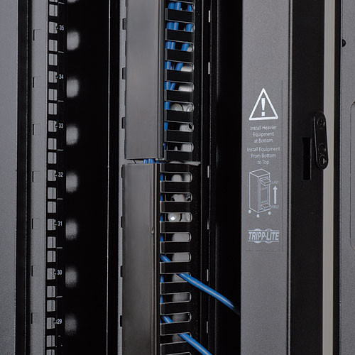 Tripp Lite SRCABLEDUCTVRT SmartRack 6 ft. (1.83 m) Vertical Cable Manager - Double finger duct with cover & toolless mounting 037332140685