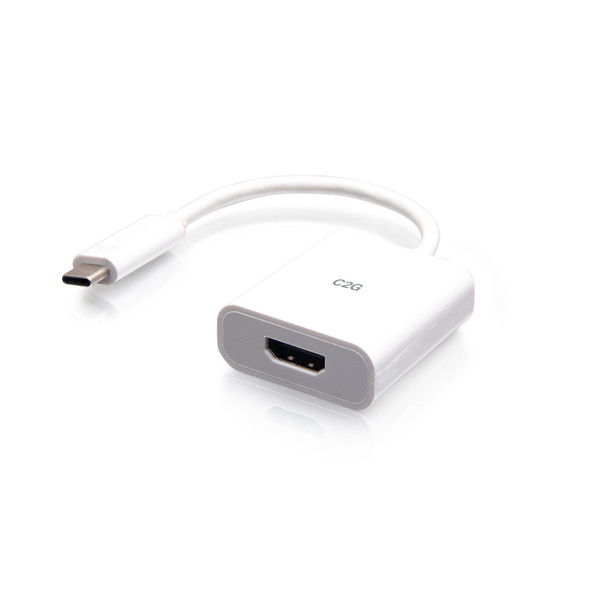 C2G USB-C to HDMI Audio/Video Adapter Converter - 4K 60Hz - White 757120269366