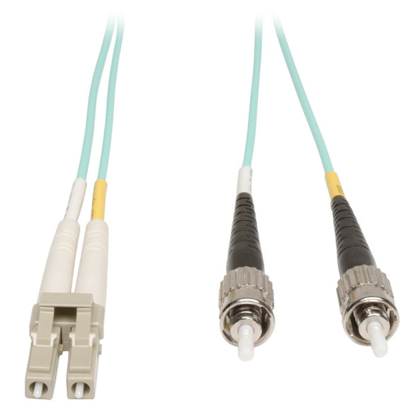 Tripp Lite N818-05M 10Gb Duplex Multimode 50/125 OM3 LSZH Fiber Patch Cable (LC/ST) - Aqua, 5M (16 ft.) 37332134691