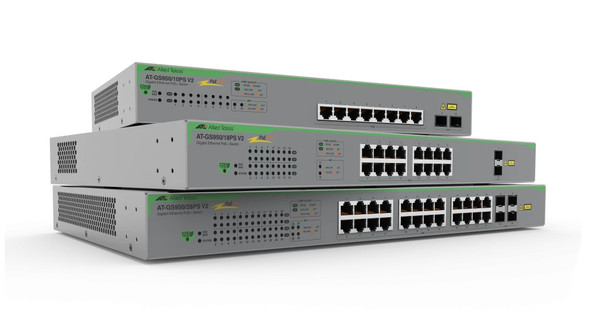 Allied Telesis GS950/10PS-V2 Managed Gigabit Ethernet (10/100/1000) Power over Ethernet (PoE) Silver 767035219127 GS950/10PS V2-10