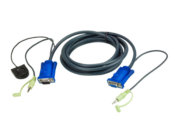 ATEN 2L-5202B video cable adapter 1.8 m VGA (D-Sub) + 3.5mm Black 672792005374 2L5202B