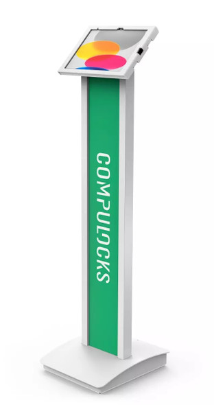 Compulocks iPad 10.9" 10th Gen Swell Enclosure Brandable Floor Stand White 819472029064 140W209SWLW
