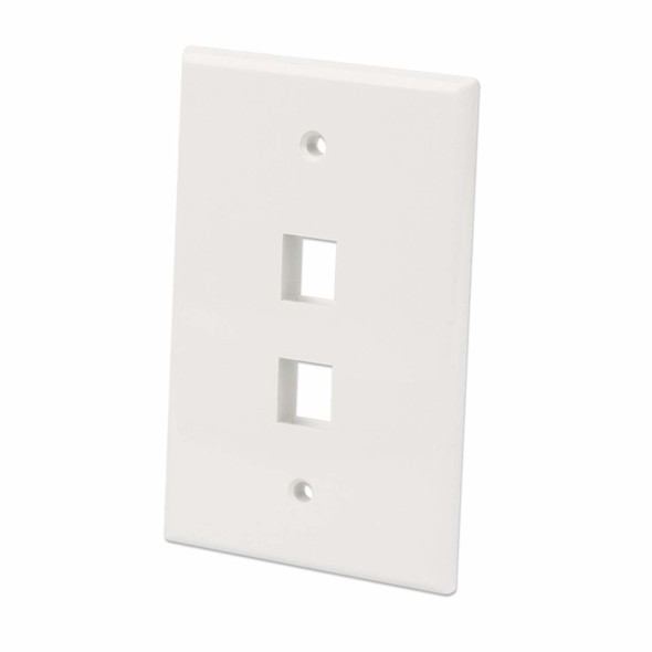 Intellinet 2-Outlet Oversized Keystone Wall Plate, Ivory 766623772570