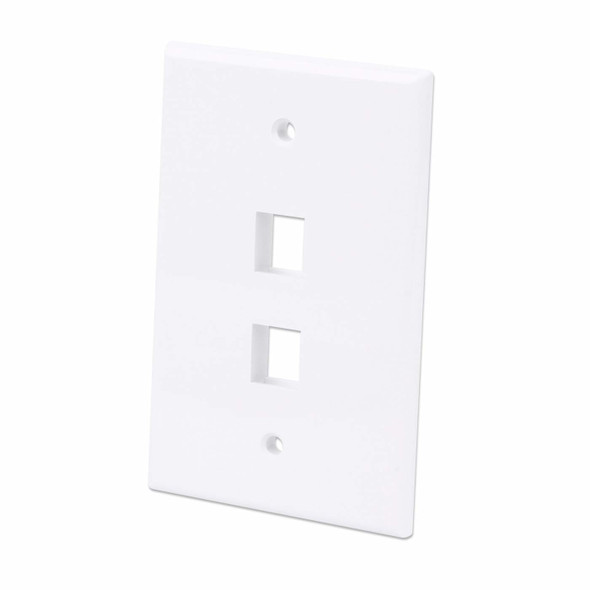 Intellinet 2-Outlet Oversized Keystone Wall Plate, White 766623772525