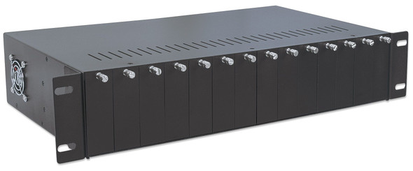 Intellinet 14-Slot Media Converter Chassis, Includes redundant power supply, 19" rackmountable, 2U 766623507356
