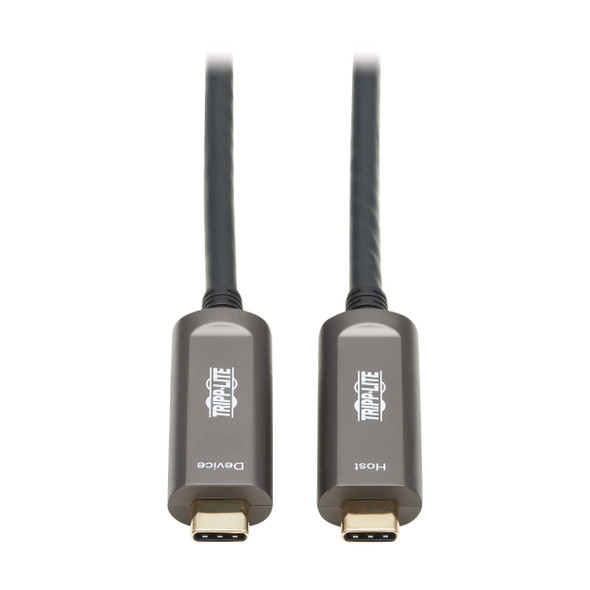 Tripp Lite U420F-10M-D321 USB-C AOC Cable (M/M) - USB 3.2 Gen 2 (10 Gbps) Plenum-Rated Fiber Active Optical Cable - Data Only, Backward Compatible, Black, 10 m (33 ft.) 037332275158