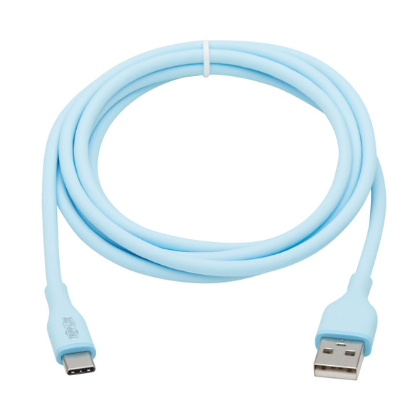 Tripp Lite U038AB-006-S-LB Safe-IT USB-A to USB-C Antibacterial Cable, USB 2.0, Ultra Flexible (M/M), Light Blue, 6 ft. (1.8 m) 037332276773