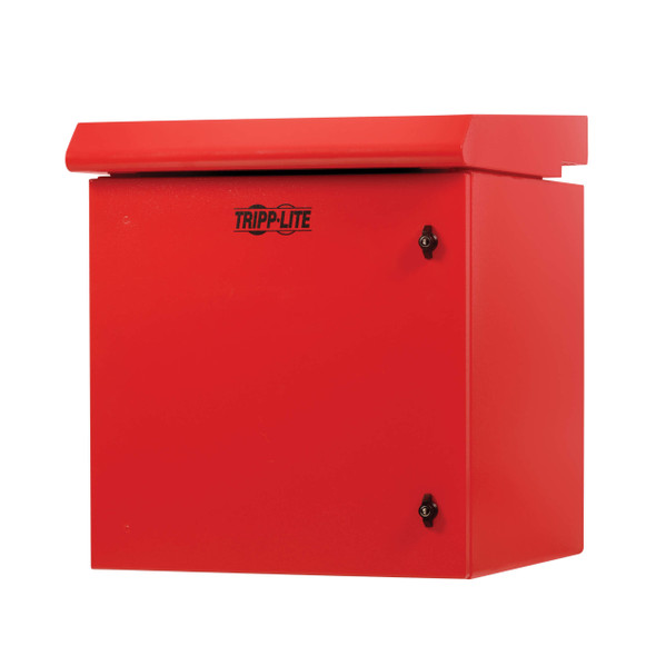 Tripp Lite SmartRack Industrial Enclosure with Lock - NEMA 3R, Wall Mount, Metal Construction, Internal Fans, 23 in. Depth, 12U, Red 037332278036