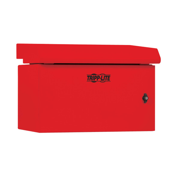 Tripp Lite SmartRack Industrial Enclosure with Lock - NEMA 3R, Wall Mount, Metal Construction, Internal Fans, 16.5 in. Depth, 6U, Red 037332278050