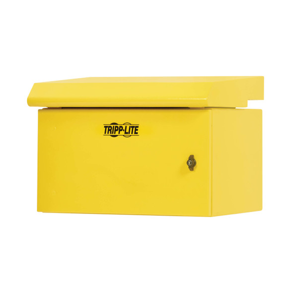 Tripp Lite SmartRack Industrial Enclosure with Lock - NEMA 3R, Wall Mount, Metal Construction, Internal Fans, 16.5 in. Depth, 6U, Yellow 037332278067