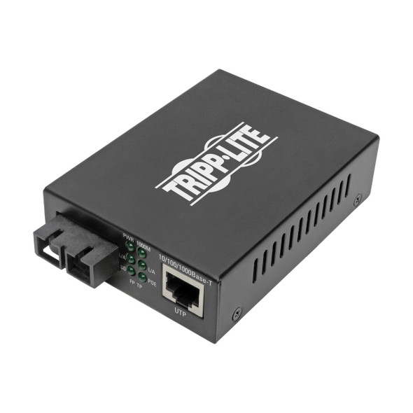 Tripp Lite N785-INT-PSCMM2 Gigabit Multimode Fiber to Ethernet Media Converter, POE+, International Power Cables, 10/100/1000 SC, 1310 nm, 2 km (1.2 mi.) 037332273161