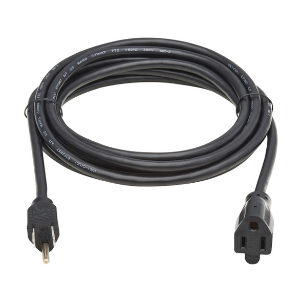 Tripp Lite Power Extension Cord, NEMA 5-15P to NEMA 5-15R - 13A, 120V, 16 AWG, 12 ft. (3.7 m), Black 037332275226