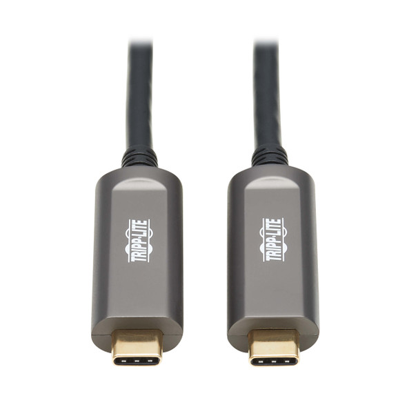 Tripp Lite U420F-20M-D3 USB-C AOC Cable (M/M) - USB 3.2 Gen 2 (10 Gbps) Plenum-Rated Fiber Active Optical Cable - Data Only, Black, 20 m (66 ft.) 037332275134