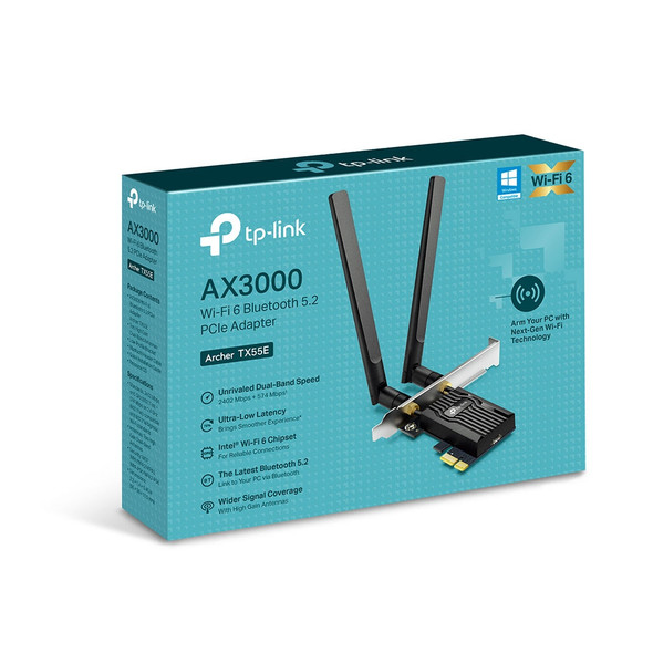 TP-Link Archer AX3000 Wi-Fi 6 Bluetooth 5.2 PCIe Adapter 840030707391