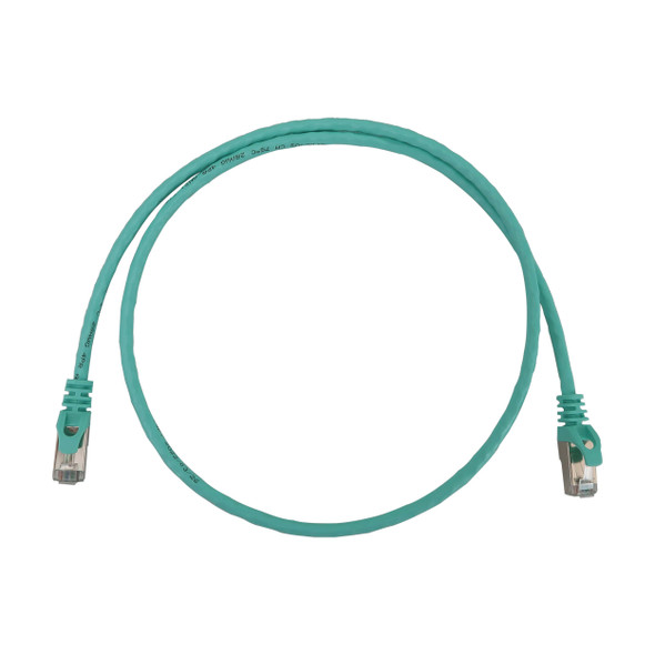Tripp Lite N262-S03-AQ Cat6a 10G Snagless Shielded Slim STP Ethernet Cable (RJ45 M/M), PoE, Aqua, 3 ft. (0.9 m) 037332275882