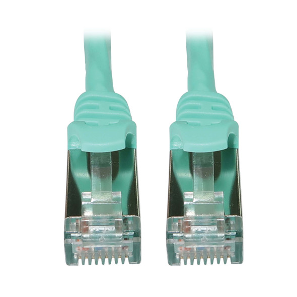 Tripp Lite N262-S25-AQ Cat6a 10G Snagless Shielded Slim STP Ethernet Cable (RJ45 M/M), PoE, Aqua, 25 ft. (7.6 m) 037332276186