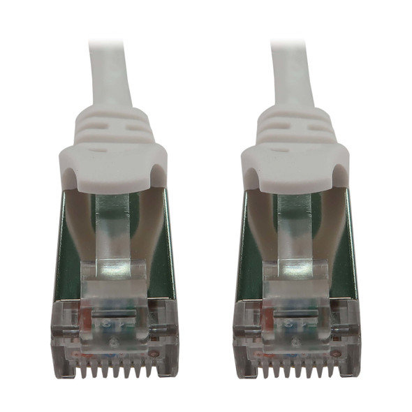 Tripp Lite N262-S03-WH Cat6a 10G Snagless Shielded Slim STP Ethernet Cable (RJ45 M/M), PoE, White, 3 ft. (0.9 m) 037332275868