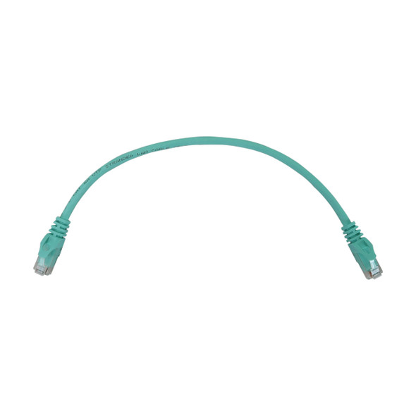 Tripp Lite N261-001-AQ Cat6a 10G Snagless Molded UTP Ethernet Cable (RJ45 M/M), PoE, Aqua, 1 ft. (0.3 m) 037332277244