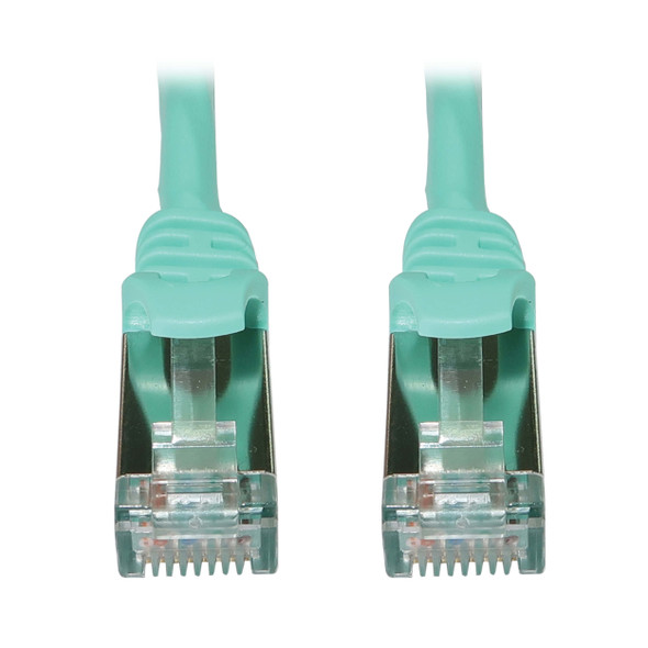 Tripp Lite N262-S07-AQ Cat6a 10G Snagless Shielded Slim STP Ethernet Cable (RJ45 M/M), PoE, Aqua, 7 ft. (2.1 m) 037332276032