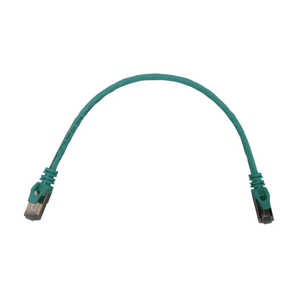Tripp Lite N262-S01-AQ Cat6a 10G Snagless Shielded Slim STP Ethernet Cable (RJ45 M/M), PoE, Aqua, 1 ft. (0.3 m) 037332275837