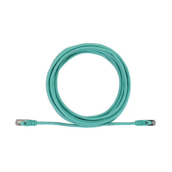 Tripp Lite N262-S15-AQ Cat6a 10G Snagless Shielded Slim STP Ethernet Cable (RJ45 M/M), PoE, Aqua, 15 ft. (4.6 m) 037332276124