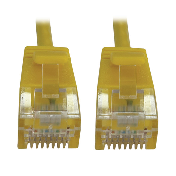 Tripp Lite N261-S25-YW Cat6a 10G Snagless Molded Slim UTP Ethernet Cable (RJ45 M/M), PoE, Yellow, 25 ft. (7.6 m) 037332276544