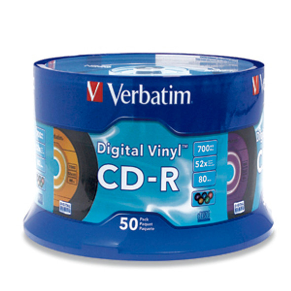 Verbatim Digital Vinyl CD-R™ 80MIN 700MB 52X 50pk Spindle 50 pc(s) 023942945871