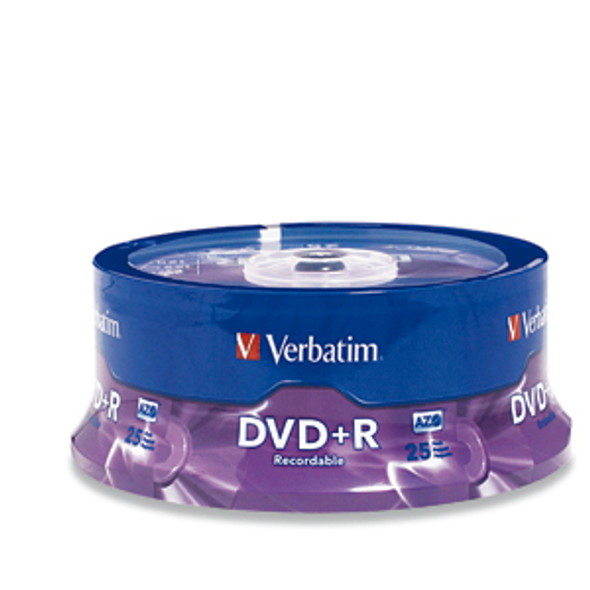 Verbatim DVD+R 4.7GB 16X Branded 25pk Spindle 25 pc(s) 023942950332