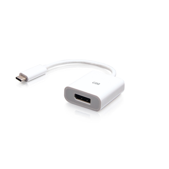 C2G USB-C to DisplayPort Adapter Converter - 4K 60Hz - White 757120269342 C2G26934