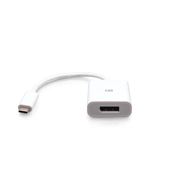 C2G USB-C to DisplayPort Adapter Converter - 4K 60Hz - White 757120269342 C2G26934