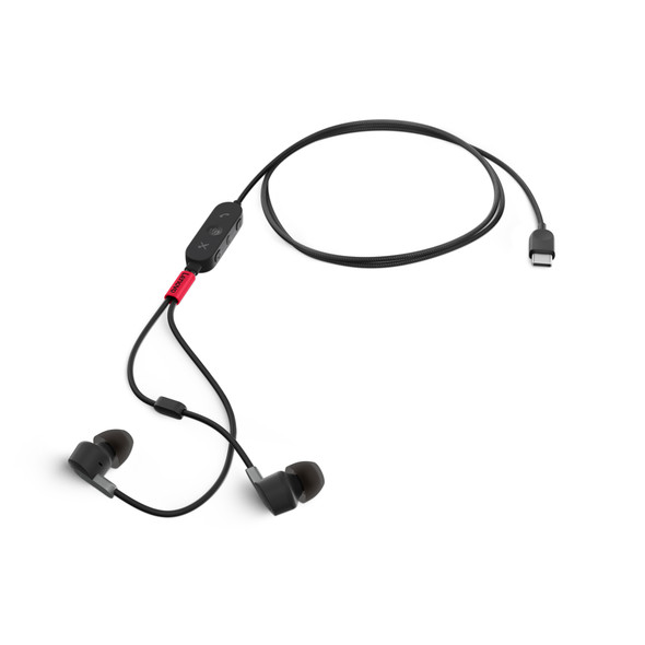 Lenovo 4XD1C99220 headphones/headset Wired In-ear Music/Everyday USB Type-C Black 195890370101 4XD1C99220