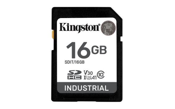 Kingston Technology SDIT/16GB 16GB SDHC INDUSTRIAL -40C TO 85C C10 UHS-I U3 V30 A1 PSLC 740617335477
