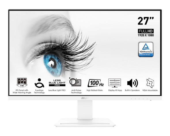 Msi Computer (Usa) PROMP273AW MSI 27 IPS, 100HZ, FHD, TILT STAND, WHITE 824142320617