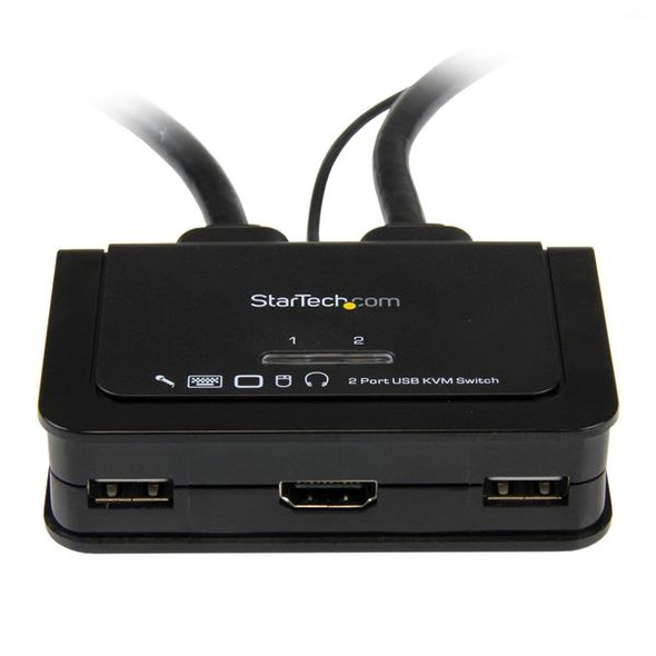 StarTech.com 2 Port USB HDMI Cable KVM Switch with Audio and Remote Switch – USB Powered 47824