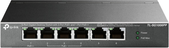 TP-Link SWT TL-SG1006PP 6PT Gigabit Desktop Switch with 3PT PoE+ 1PT PoE++ RTL